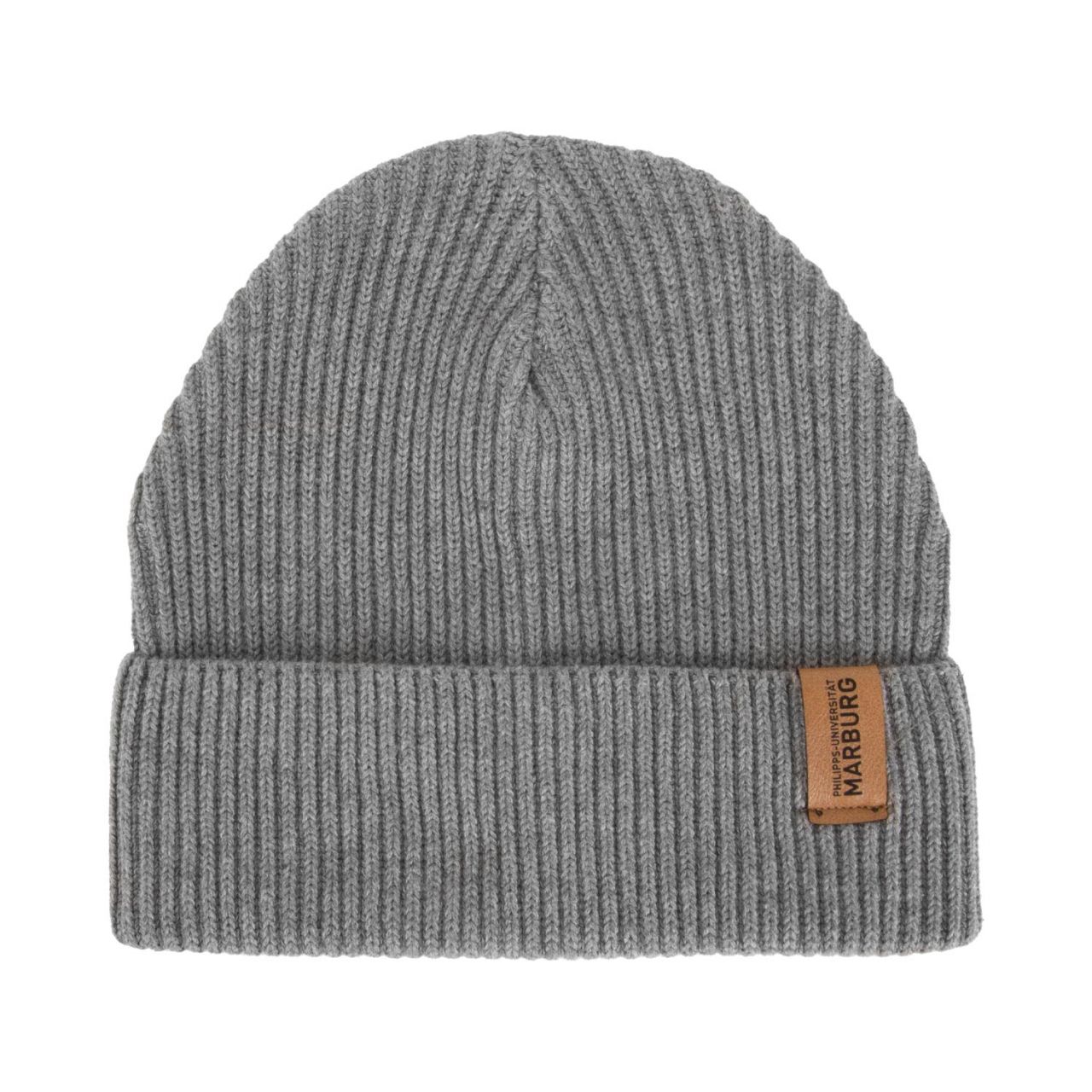 Beanie, mid heather grey, looplabel